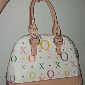 XOXO White and Pink Satchel